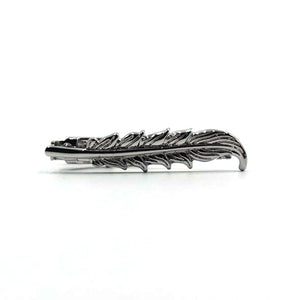 silver feather tie bar