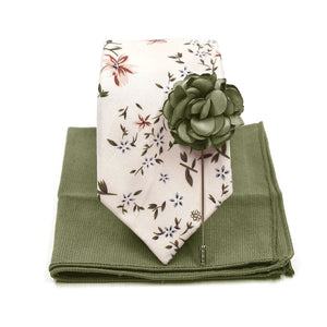 Floral Desert Cream Tie Set