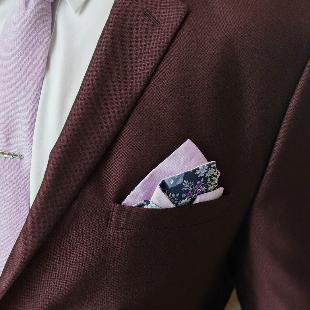 The Neve Light Blue Floral Pocket Square  Pocket Square Clothing - Pocket  Square Clothing