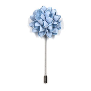 front of the hyacinth buds mist blue lapel pin