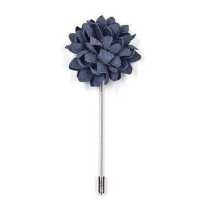 front of the hyacinth buds navy lapel pin