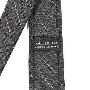 Pinstripe Chevron Charcoal Tie