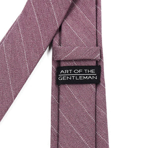 Pinstripe Chevron Mauve Tie