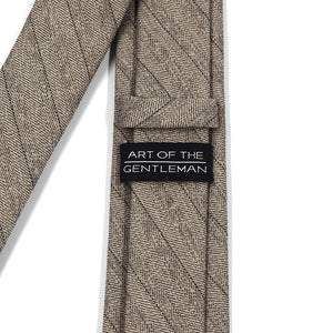 Pinstripe Chevron Taupe Tie