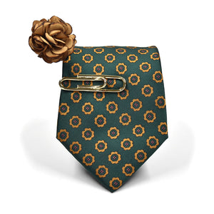 Royal Emerald Dots Tie Set