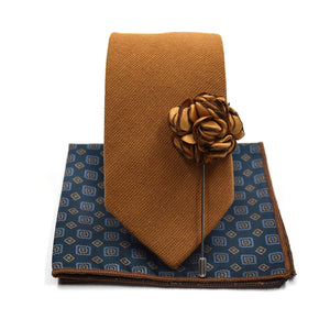 Solid brown tie set