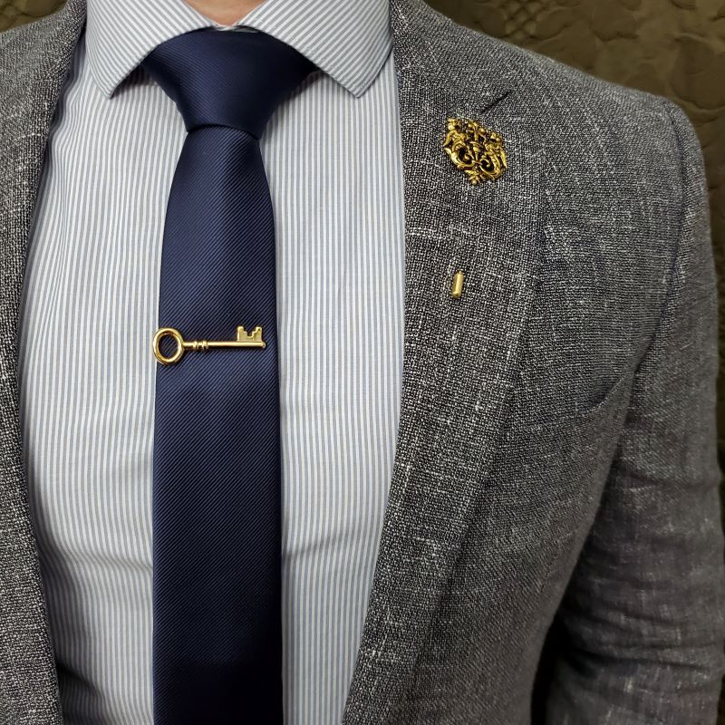 Tie Clips For Men Fashion Luxury Metal Gold Colour Tone Simple Bar