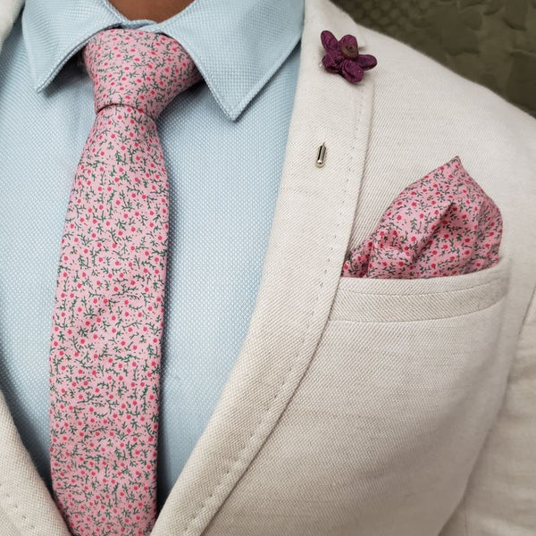 Floral Strawberry Field Tie - Art of The Gentleman