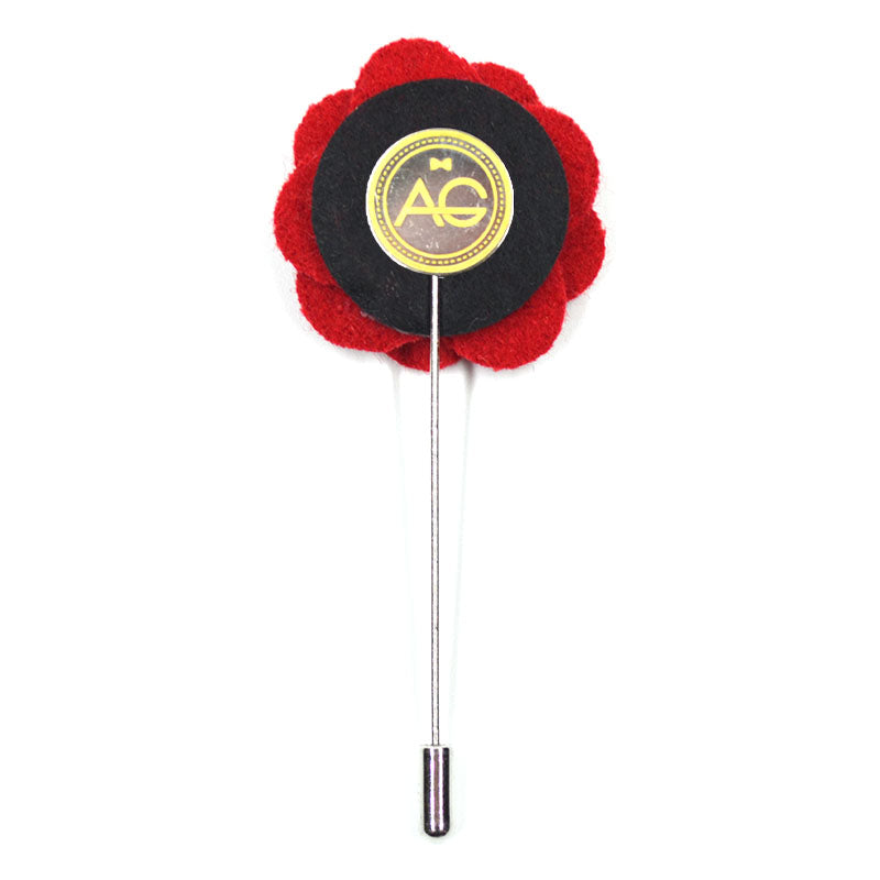 Art of The Gentleman Lapel Pin - Floral Red