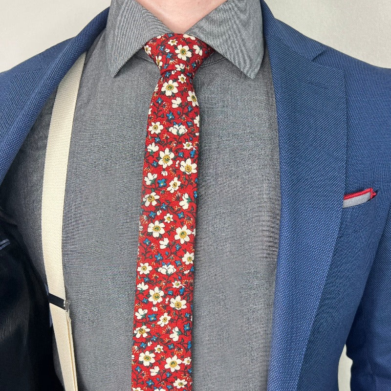 Floral Moss Blossoms Tie