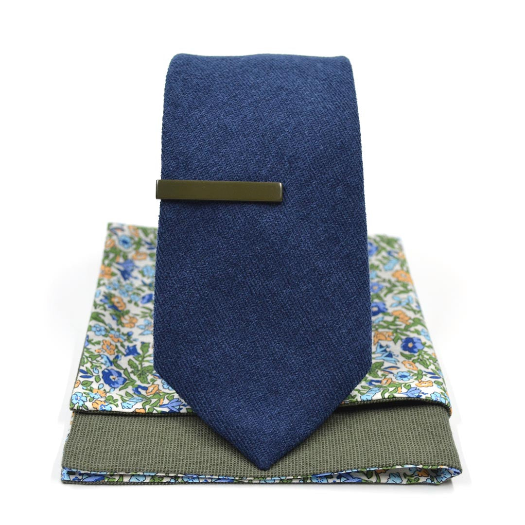 Microsuede Navy Tie Set - Art of The Gentleman