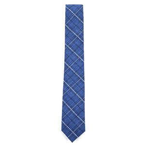 Plaid Stitches Blue Tie