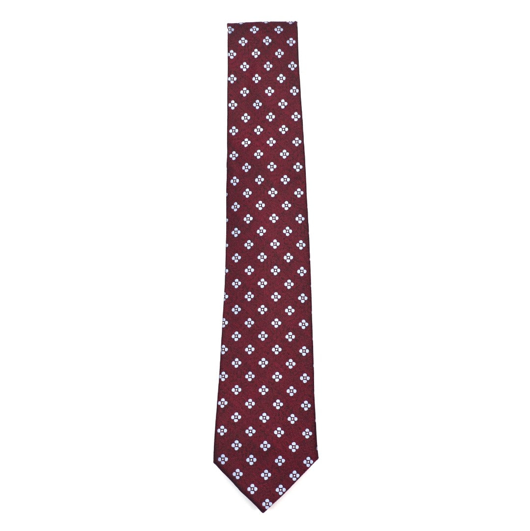 Dark red dotted tie