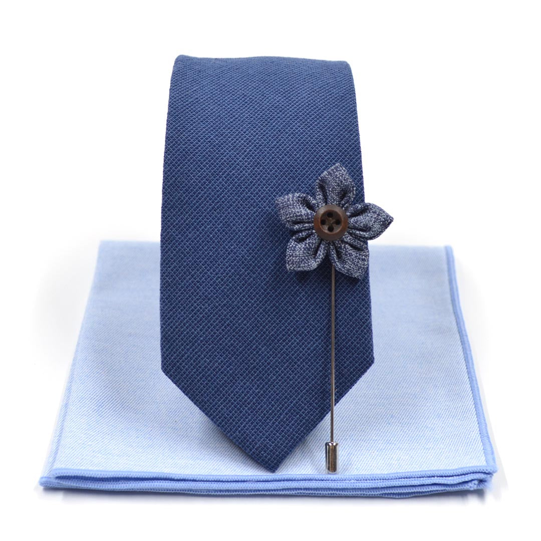 Solid Marine Navy Tie Set - Art of The Gentleman