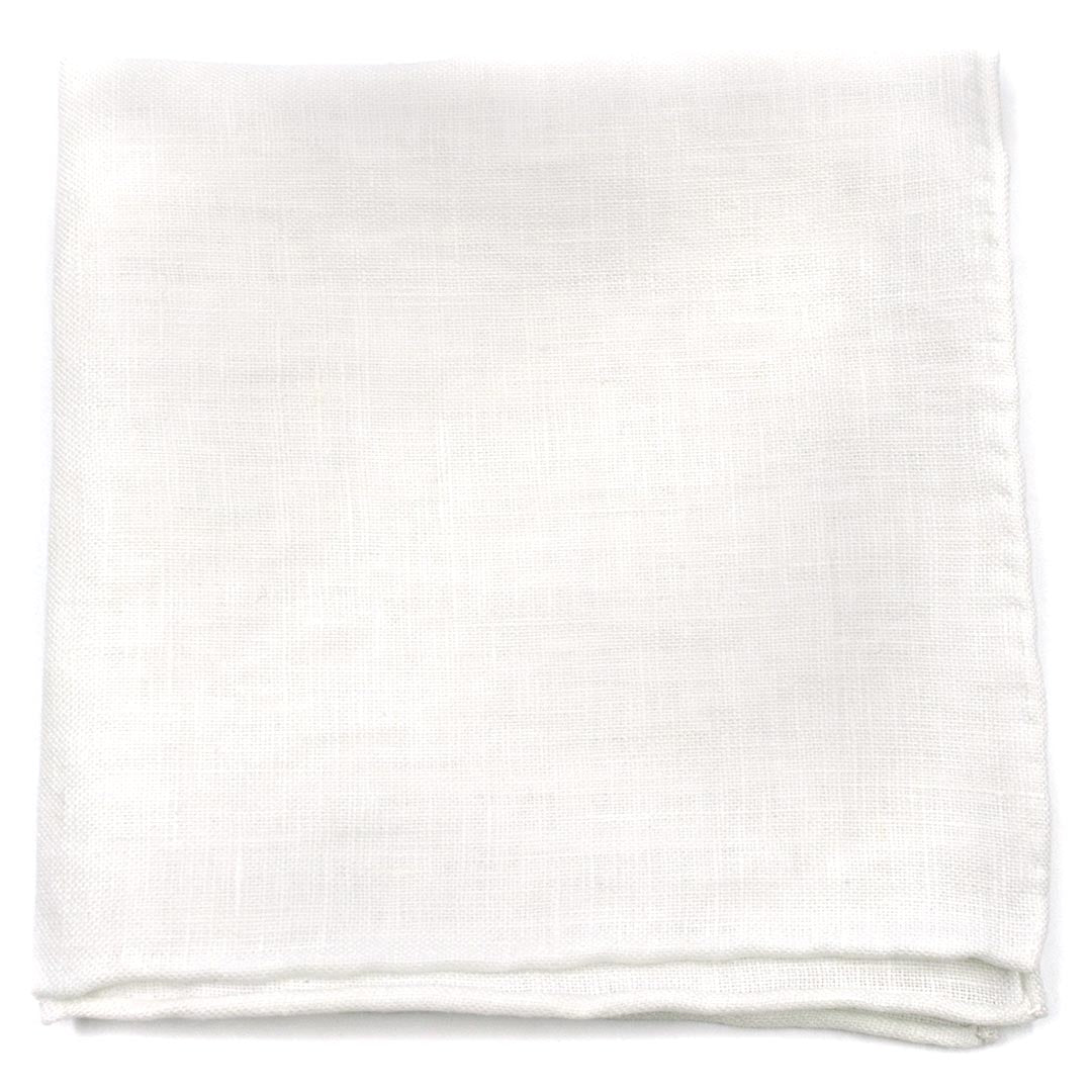 White Border Linen Pocket Square - Art of The Gentleman